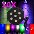 Альбом - 10PCS 7X10W LED MINI PAR Can Slim Par Light 70W Flat Par64 RGBW 4IN1 Tri LED